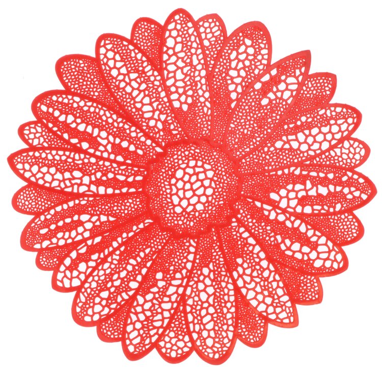 Placemat Flower 38cm Ø red