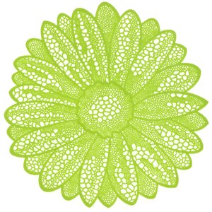 Placemat Flower 38cm Ø lime