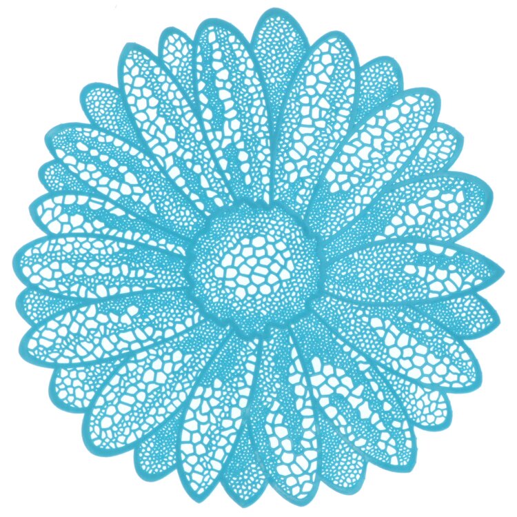 Placemat Flower 38cm Ø light blue