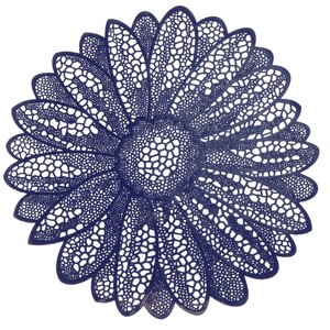 Placemat Flower 38cm Ø dark blue