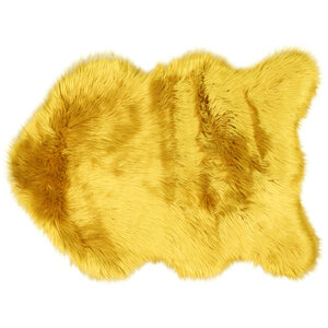 Floormat fake fur 60x90cm mellow yellow