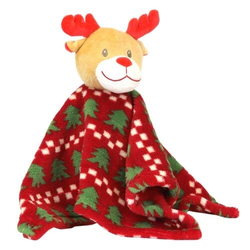 Knuffeldoekje plush Xmas friends 38x38cm reindeer