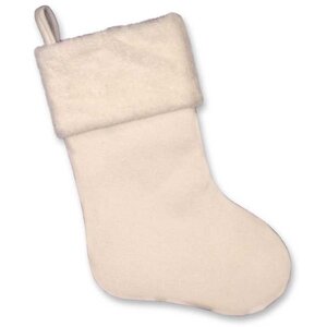 White Christmas sock 26x42cm white