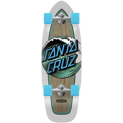 Santa Cruz x Carver Wave Dot Cut Back Surfskate Blue/White