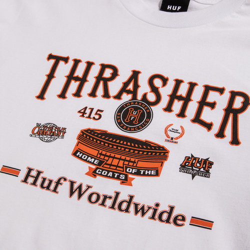 HUF X Thrasher Monteray L/S Tee White