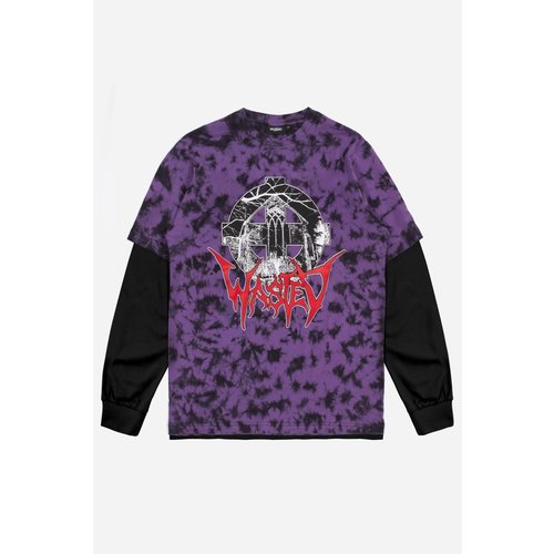 Wasted Paris Age Armor Tie & Dye L/S T-Shirt Purple / Black Wasted Paris Age Armor Tie & Dye L/S T-Shirt Purple / Black
