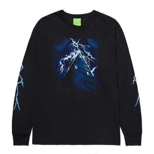 HUF Triangle Of Terror L/S Tee Washed Black HUF Triangle Of Terror L/S Tee Washed Black