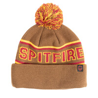Classic '87 Fill Pom Beanie Brown/Gold/Red
