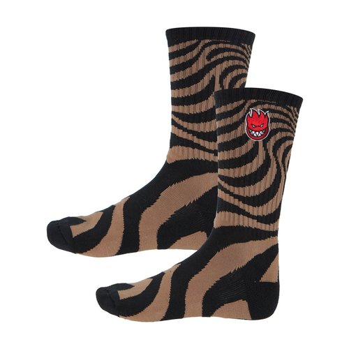 Spitfire Bighead Fill Embroidery Swirl Sock Black/Brown/Red