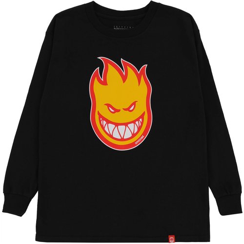 Spitfire Bighead Fill Youth L/S T-Shirt Black w/Gold Red