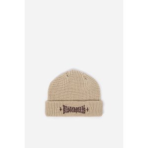 Wasted Paris London Cross Waffle Beanie Off White