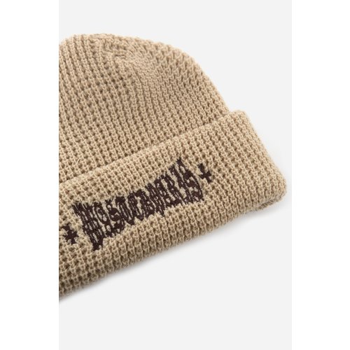 Wasted Paris London Cross Waffle Beanie Off White