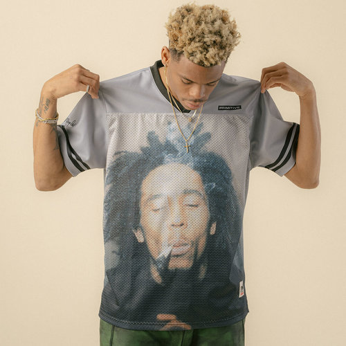 Primitive X Bob Marley Kaya Mesh Jersey Khaki