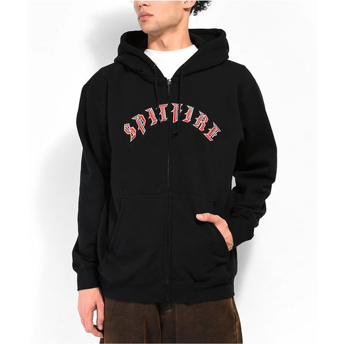 Spitfire Old E Embroidery Zip Hoodie Black/Red/White Spitfire Old E Embroidery Zip Hoodie Black/Red/White