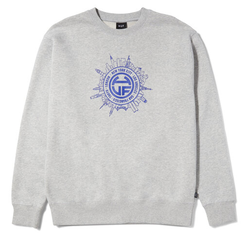 HUF Internationally Known Crewneck Heather Grey