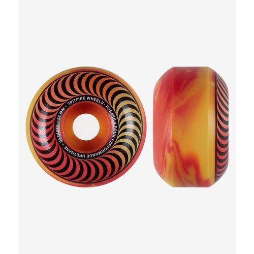 Spitfire Formula Four Multiswirl Wheels 99A 54mm Yellow Red