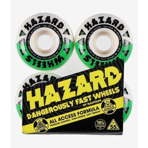 Hazard Melt Down Radial Wheels White/Green 55mm 101A