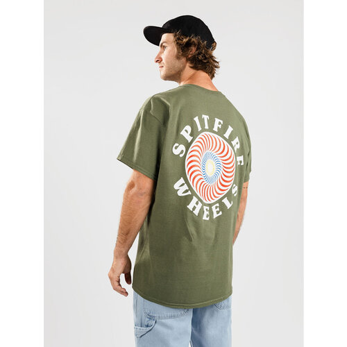 Spitfire Og Classic Fill S/S T-Shirt Military Green W/ Multi Color Prints Spitfire Og Classic Fill S/S T-Shirt Military Green W/ Multi Color Prints