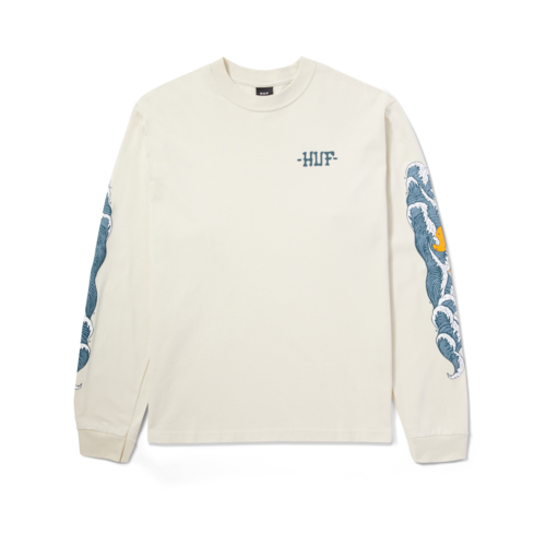 HUF Rogue Wave L/S T-Shirt Bone HUF Rogue Wave L/S T-Shirt Bone