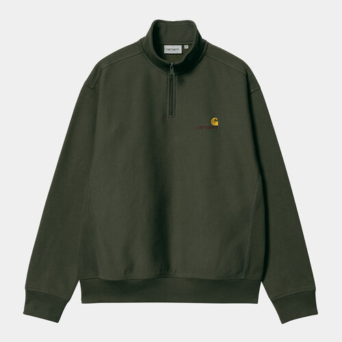 Carhartt WIP Half Zip American Script Sweatshirt Plant Carhartt WIP Half Zip American Script Sweatshirt Plant