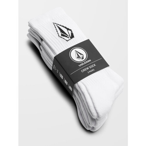 Volcom Full Stone Sock 3-Pack O/S White Volcom Full Stone Sock 3-Pack O/S White