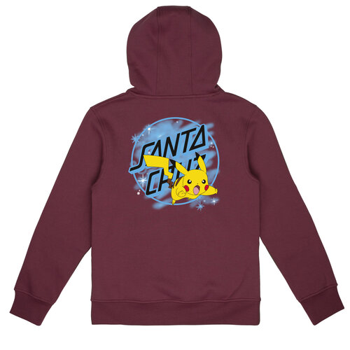 Santa Cruz x Pokémon Youth Pikachu Spray Dot Hoodie Maroon Santa Cruz x Pokémon Youth Pikachu Spray Dot Hoodie Maroon