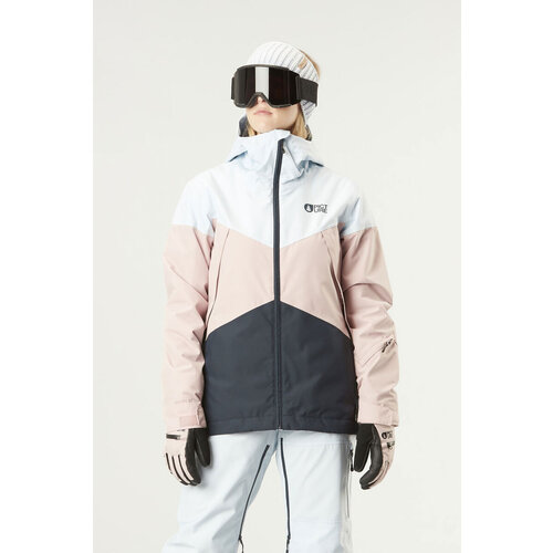 1080 Women's Ski & Snowboard Jacket - Pastel Peach, White & Blue