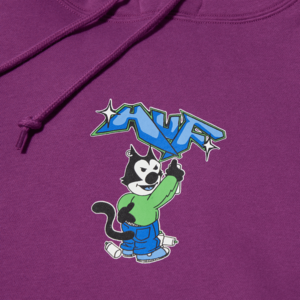 HUF Bad Cat Pullover Hoodie Grape