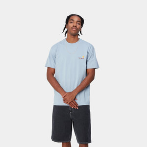 Carhartt WIP S/S American Script Frosted Blue