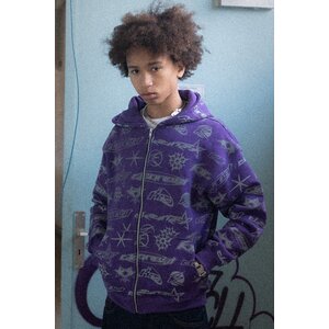 Keep It Clean Stencil Hoodie Purple