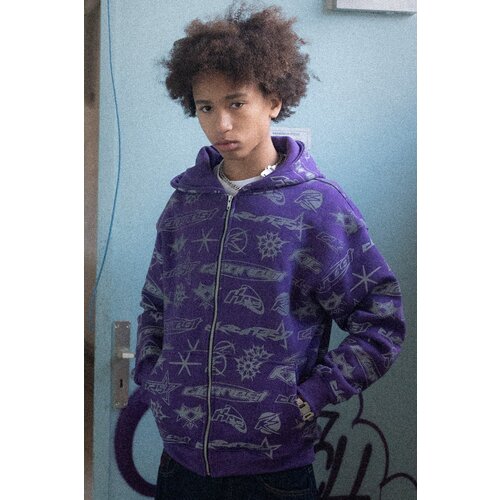 Keep It Clean Stencil Hoodie Purple