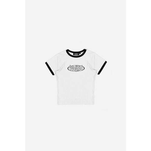 Wasted Paris Women T-shirt Ringer Negative White/Black