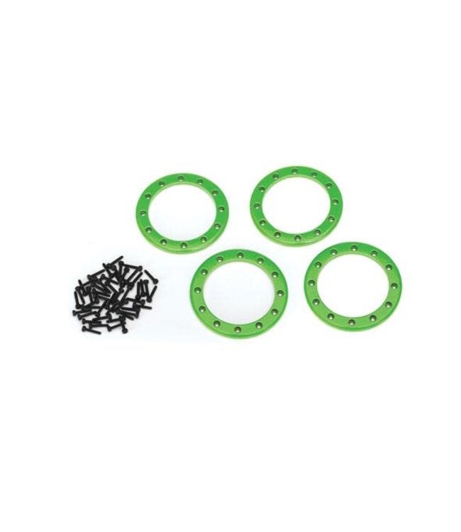 Beadlock rings green (2.2') (aluminum) (4) 2x10 CS (48) TRX8168G
