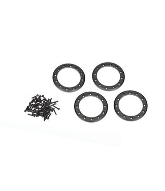 Traxxas Beadlock rings black (1.9') (aluminum) (4) 2x10 CS (48) TRX8169T