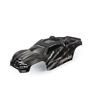 Traxxas Body E-Revo2 Black (complete) with clipless mounting TRX8611R