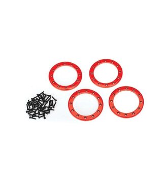 Traxxas Beadlock rings red(2.2') (aluminum) (4) 2x10 CS (48) TRX8168R