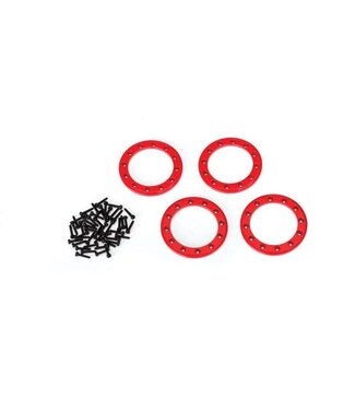 Traxxas Beadlock rings red (1.9') (aluminum) (4) 2x10 CS (48) TRX8169R