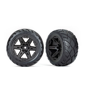 Traxxas Tires & wheels assembled glued (2.8') (RXT black wheels Anaconda TRX6775