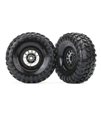 Traxxas Tires and wheels assembled (Method 105 black chrome beadlock rims with Canyon Trail tires TRX8174
