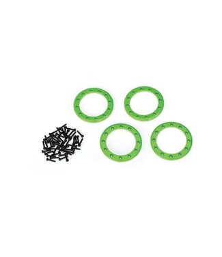 Traxxas Beadlock rings green (1.9') (aluminum) (4) 2x10 CS (48) TRX8169G