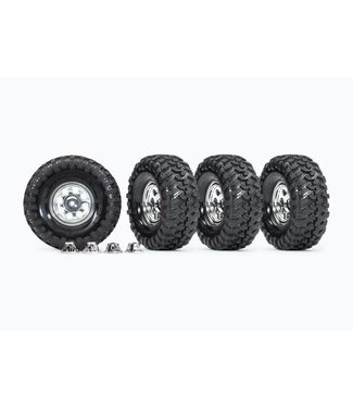 Traxxas chrome Canyon Trail 4.6x1.9' tires) (4)/ center caps (4) (requires #8255A extended stub axle) TRX8183X