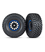 Traxxas Tires and wheels glued (Method Racing wheels black with blue beadlock (2) TRX8474X
