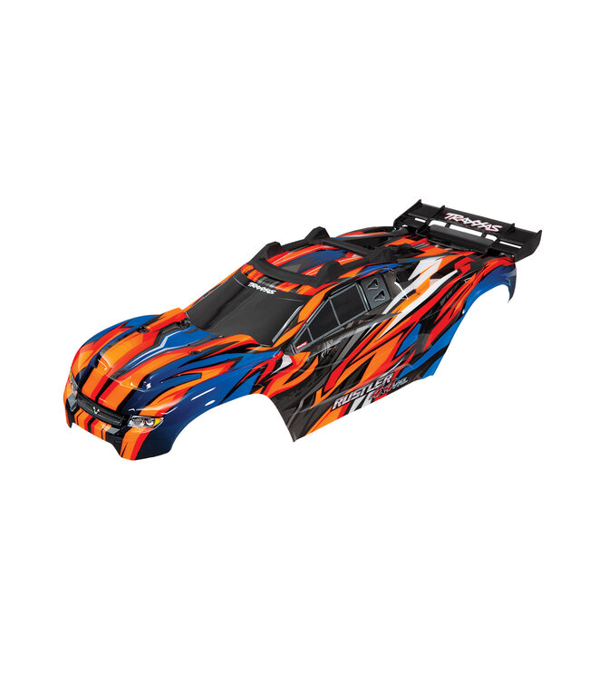 Body Rustler 4X4 VXL orange with body mounts front or rear body support for clipless mounting TRX6717T