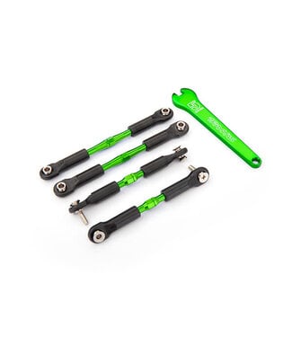 Traxxas Turnbuckles aluminum (green-anodized) camber links front 39mm (2) rear 49mm (2)