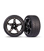 Traxxas Tires and wheels glued (split-spoke black chrome wheels. 1.9' Response tires) (extra wide rear) (2) TRX9371