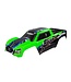 Traxxas Traxxas Body X-Maxx green (painted, decals applied) assembled with front & rear body mounts / roof skid plate / rear body support / and tailgate protector TRX7811G