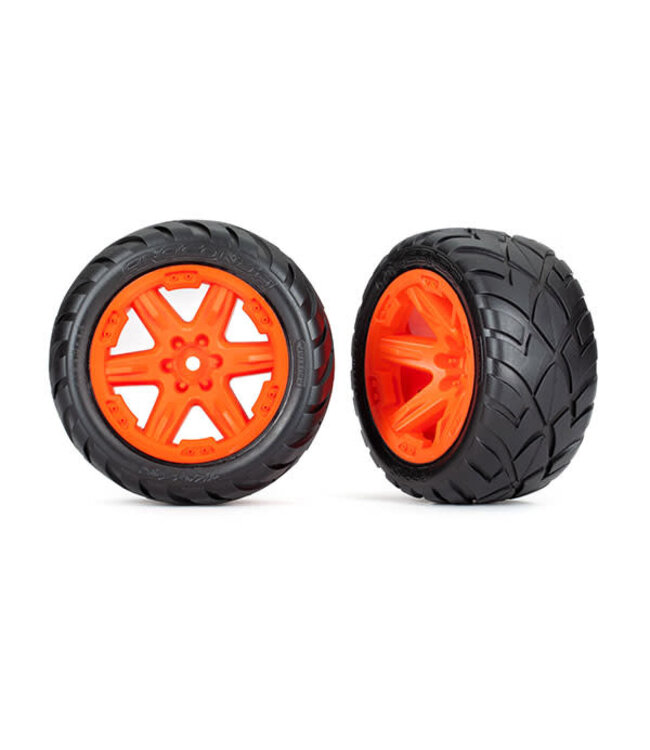 Tires & wheels  glued (2.8') RXT orange Anaconda tires TRX6775A