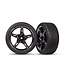 Traxxas Tires and wheels glued (split-spoke black chrome wheels. 1.9' Response tires) (front) (2) TRX9370