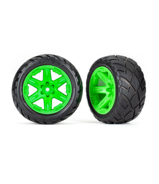 Tires & wheels glued (2.8) RXT green wheels Anaconda tires TRX6775G