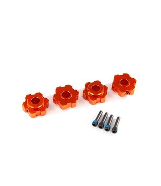 Traxxas Wheel hubs hex aluminum (orange-anodized) (4)/ 4x13mm screw pins (4) TRX8956T